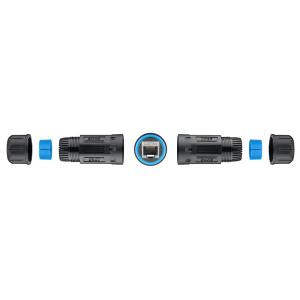 GOOBAY αδιάβροχος σύνδεσμος RJ45 Cat 6A 59582, IP68, μαύρος | Καλώδια - Αντάπτορες | elabstore.gr
