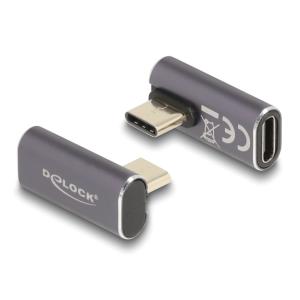 DELOCK αντάπτορας USB-C 60048, αρσενικό σε θηλυκό, 100W, 40Gbps, γκρι | Καλώδια - Αντάπτορες | elabstore.gr