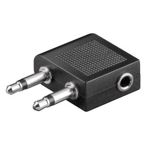 GOOBAY αντάπτορας 2x 3.5mm 2-pin σε 3.5 mm 3-pin 61004, μαύρο | Καλώδια - Αντάπτορες | elabstore.gr