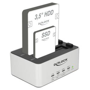 DELOCK docking station 63991, clone function, 2x 2.5/3.5" SSD/HDD, 5Gbps | Συνοδευτικά PC | elabstore.gr