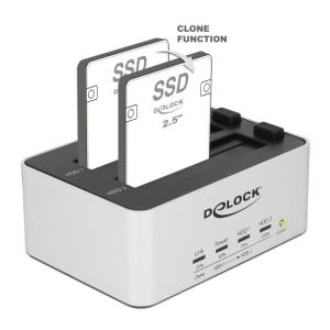 DELOCK docking station 63991, clone function, 2x 2.5/3.5" SSD/HDD, 5Gbps | Συνοδευτικά PC | elabstore.gr