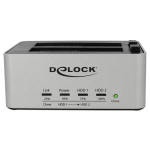 DELOCK docking station 63991, clone function, 2x 2.5/3.5" SSD/HDD, 5Gbps | Συνοδευτικά PC | elabstore.gr