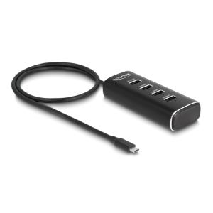 DELOCK USB-C hub 64233 με διακόπτες, 4x USB θύρες, 10Gbps, μαύρο | Συνοδευτικά PC | elabstore.gr