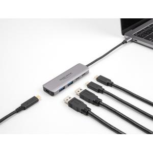 DELOCK USB-C hub 64239, 2x USB/2x USB-C θύρες, 5Gbps, γκρι | Συνοδευτικά PC | elabstore.gr