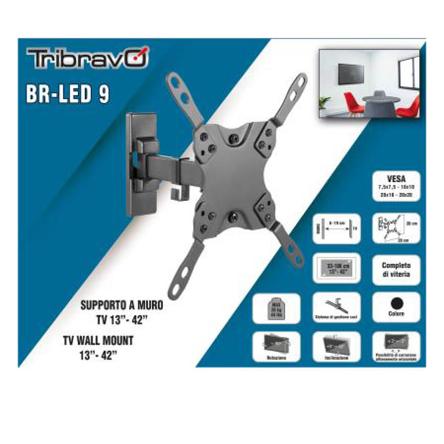 Βάση TV Bravo 13"- 42" με μονό βραχίωνα Ρυθμιζόμενη BR LED 9 | eLabstore.gr Βάση TV Bravo 13"- 42" με μονό βραχίωνα Ρυθμιζόμενη BR LED 9 | Αξεσουάρ &Περιφερειακά TV | elabstore.gr