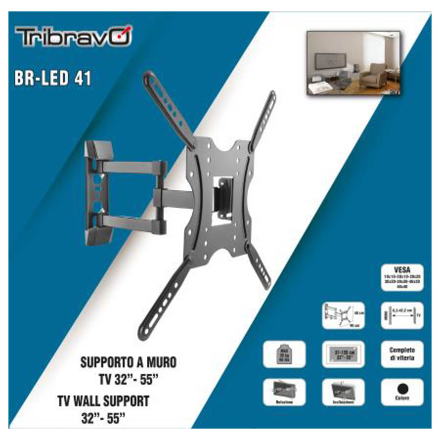 Βάση TV Bravo 32"- 55" με διπλό βραχίωνα Ρυθμιζόμενη BR LED 41 | eLabstore.gr Βάση TV Bravo 32"- 55" με διπλό βραχίωνα Ρυθμιζόμενη BR LED 41 | Αξεσουάρ &Περιφερειακά TV | elabstore.gr