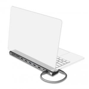 DELOCK docking station 87895, βάση laptop, 9 θυρών, 85W PD, 4K, γκρι | Συνοδευτικά PC | elabstore.gr