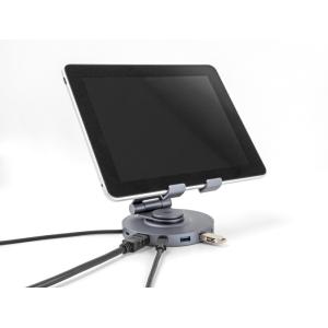 DELOCK docking station 88017 με βάση tablet, 8 θυρών, 60W PD, 4K, γκρι | Συνοδευτικά PC | elabstore.gr