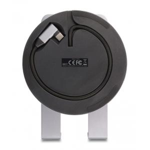 DELOCK docking station 88017 με βάση tablet, 8 θυρών, 60W PD, 4K, γκρι | Συνοδευτικά PC | elabstore.gr