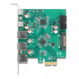 DELOCK κάρτα επέκτασης PCI x1 σε 3x USB/2x USB-C/19-pin 90109, 5Gbps | PC & Αναβάθμιση | elabstore.gr