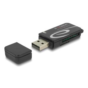 DELOCK card reader 91602 για SD & micro SD, USB, 480Mbps, μαύρο | Συνοδευτικά PC | elabstore.gr