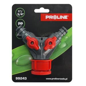 PROLINE διακλαδωτής 2 ταχυσυνδέσμων 99243 με διακόπτη, 1" & 3/4" | Οικιακός εξοπλισμός | elabstore.gr