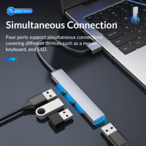 ORICO USB hub AH-A13, 4x USB ports, γκρι | Συνοδευτικά PC | elabstore.gr