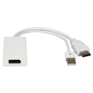 POWERTECH αντάπτορας HDMI σε DisplayPort CAB-H162, USB, 4K, λευκός | Καλώδια - Αντάπτορες | elabstore.gr