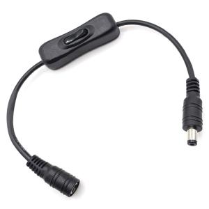 POWERTECH καλώδιο/διακόπτης τροφοδοσίας CAB-U158, 5.5x2.1mm, 30cm, μαύρο | Καλώδια - Αντάπτορες | elabstore.gr