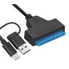 POWERTECH καλώδιο USB-C/USB σε SATA CAB-UC076, 2.5" HDD/SSD 6Gbps, μαύρο | Συνοδευτικά PC | elabstore.gr