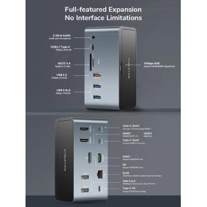 CABLETIME docking station DOCK162-AG2, θήκη SSD, 15 θύρες, 4K 100W, γκρι | Συνοδευτικά PC | elabstore.gr