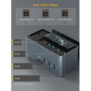CABLETIME docking station DOCK162-AG2, θήκη SSD, 15 θύρες, 4K 100W, γκρι | Συνοδευτικά PC | elabstore.gr