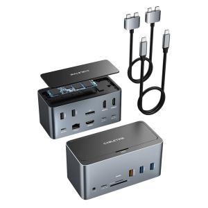CABLETIME docking station DOCK162-AG2, θήκη SSD, 15 θύρες, 4K 100W, γκρι | Συνοδευτικά PC | elabstore.gr