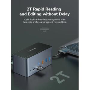 CABLETIME docking station DOCK162-AG2, θήκη SSD, 15 θύρες, 4K 100W, γκρι | Συνοδευτικά PC | elabstore.gr