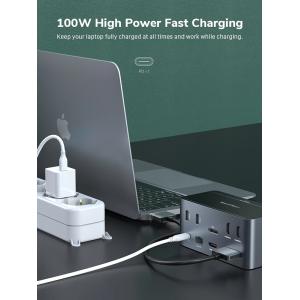CABLETIME docking station DOCK162-AG2, θήκη SSD, 15 θύρες, 4K 100W, γκρι | eLabstore.gr