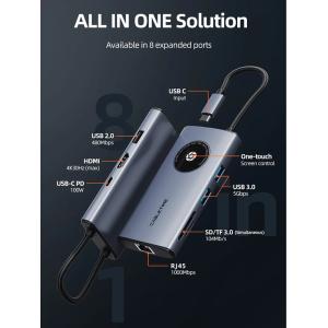 CABLETIME docking station CT-HUBL3-AG, 8 θυρών, USB-C, 4K, 100W, γκρι | Συνοδευτικά PC | elabstore.gr