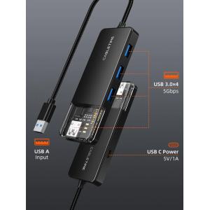 CABLETIME USB hub CT-HUBT2-PB, 4x θυρών, 5Gbps, 1m, μαύρο | Συνοδευτικά PC | elabstore.gr