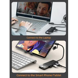 CABLETIME USB hub CT-HUBT3-PB, 4x θυρών, USB/USB-C σύνδεση, 5Gbps, μαύρο | Συνοδευτικά PC | elabstore.gr