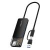 CABLETIME USB hub CT-HUBT3-PB, 4x θυρών, USB/USB-C σύνδεση, 5Gbps, μαύρο | Συνοδευτικά PC | elabstore.gr
