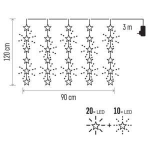 EMOS διακοσμητικά LED λαμπάκια κουρτίνα DCGW01, 2.56W, 120x90cm, IP44 | Οικιακός εξοπλισμός | elabstore.gr