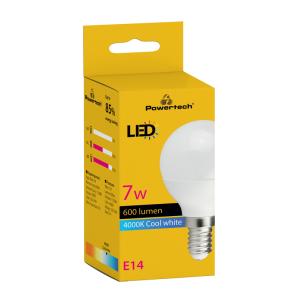 POWERTECH LED λάμπα mini globe E14-010, 7W, 4000K, E14, 600lm | Φωτισμός | elabstore.gr