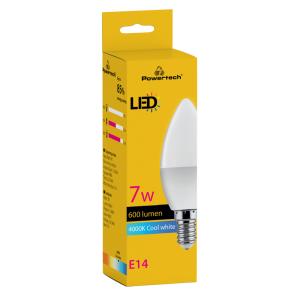 POWERTECH LED λάμπα candle E14-011, 7W, 4000K, E14, 600lm | Φωτισμός | elabstore.gr
