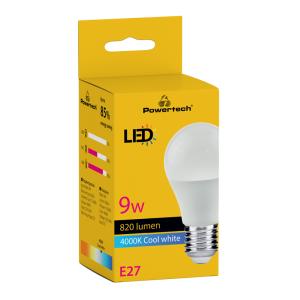 POWERTECH LED λάμπα E27-020, 9W, 4000K, E27, 820lm | eLabstore.gr POWERTECH LED λάμπα E27-020, 9W, 4000K, E27, 820lm | Φωτισμός | elabstore.gr