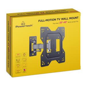 POWERTECH επιτοίχια βάση PT-1128 για τηλεόραση 23-43", full motion, 30kg | eLabstore.gr