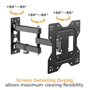 POWERTECH επιτοίχια βάση PT-1129 για τηλεόραση 23-43", full motion, 30kg | Εικόνα & Ήχος | elabstore.gr