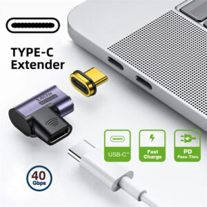 POWERTECH αντάπτορας USB-C PTH-105, μαγνητικός, 140W, 40Gbps, γκρι | Καλώδια - Αντάπτορες | elabstore.gr