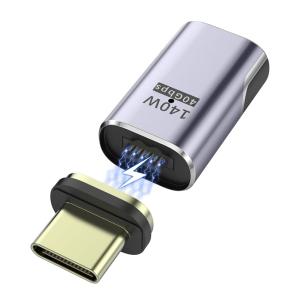 POWERTECH αντάπτορας USB-C PTH-106, μαγνητικός, 140W, 40Gbps, γκρι | Καλώδια - Αντάπτορες | elabstore.gr