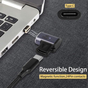 POWERTECH αντάπτορας USB-C PTH-107, μαγνητικός, 100W, 40Gbps, γκρι | Καλώδια - Αντάπτορες | elabstore.gr