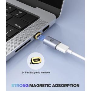 POWERTECH αντάπτορας USB-C PTH-109, μαγνητικός, 100W, 40Gbps, γκρι | Καλώδια - Αντάπτορες | elabstore.gr