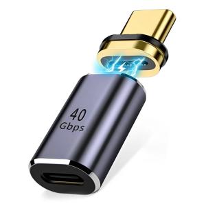 POWERTECH αντάπτορας USB-C PTH-109, μαγνητικός, 100W, 40Gbps, γκρι | Καλώδια - Αντάπτορες | elabstore.gr