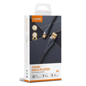 LDNIO καλώδιο Lightning σε USB LS691, 30W, 1m, γκρι | Καλώδια - Αντάπτορες | elabstore.gr