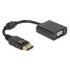 DELOCK αντάπτορας DisplayPort σε VGA 61006, 1920x1200p, passive, μαύρος | Καλώδια - Αντάπτορες | elabstore.gr