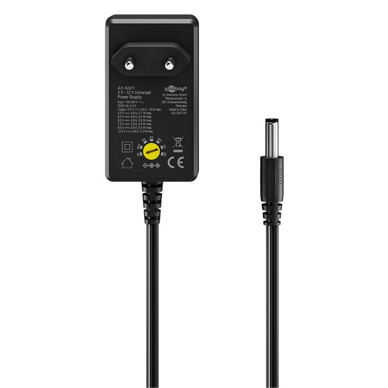 GOOBAY επιτοίχιος φορτιστής 64571, 3V-12V, 7.2W/0.6A, 12 tips | eLabstore.gr GOOBAY επιτοίχιος φορτιστής 64571, 3V-12V, 7.2W/0.6A, 12 tips | Τροφοδοσία Ρεύματος | elabstore.gr