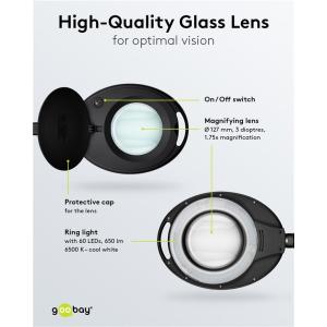 GOOBAY μεγεθυντικός φακός 64989 με σφιγκτήρα, LED, 3 διόπτρες, 1.75x | eLabstore.gr GOOBAY μεγεθυντικός φακός 64989 με σφιγκτήρα, LED, 3 διόπτρες, 1.75x | Εργαλεία | elabstore.gr