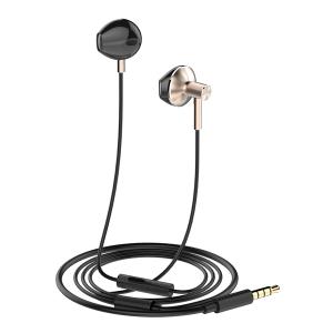 LDNIO earphones με μικρόφωνο HP09, 3.5mm, 1.2m, ροζ χρυσό | Αξεσουάρ κινητών | elabstore.gr