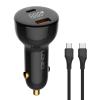 LDNIO φορτιστής αυτοκινήτου C101 με καλώδιο, USB/USB-C, 100W PD, μαύρος | Αξεσουάρ κινητών | elabstore.gr
