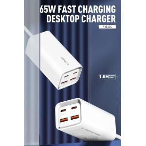 LDNIO σταθμός φόρτισης A4610C, 2x USB-C & 2x USB, 65W, PD/QC, λευκός | Αξεσουάρ κινητών | elabstore.gr