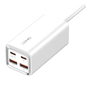 LDNIO σταθμός φόρτισης A4610C, 2x USB-C & 2x USB, 65W, PD/QC, λευκός | Αξεσουάρ κινητών | elabstore.gr
