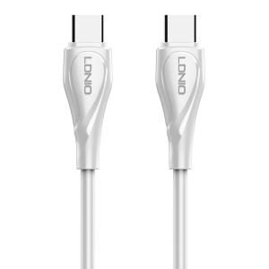LDNIO καλώδιο USB-C σε USB-C LC611C, 65W PD, 1m, λευκό | Καλώδια - Αντάπτορες | elabstore.gr