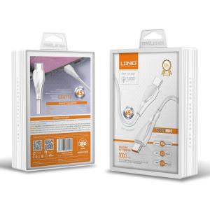 LDNIO καλώδιο USB-C σε USB-C LC611C, 65W PD, 1m, λευκό | Καλώδια - Αντάπτορες | elabstore.gr